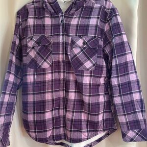Boston Traders Sherpa lined Purple Plaid Shirt NWT
